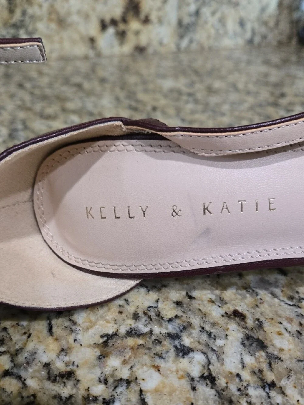 Kelly & Katie Women's Burgundy Pointed Toe Ankle Strap Heels